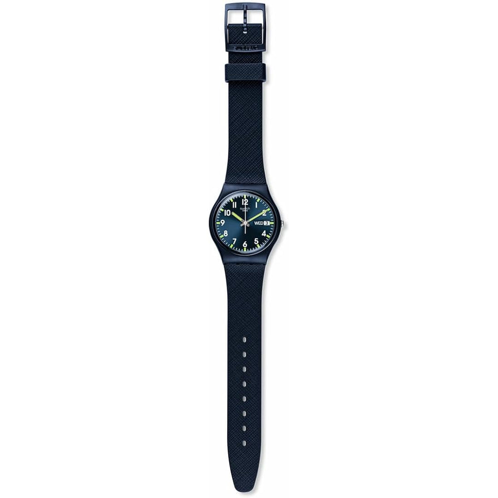 Swatch Gent Biosourced Unisex Watch Casual Plastic Blue Quartz Waterproof Sir Blue