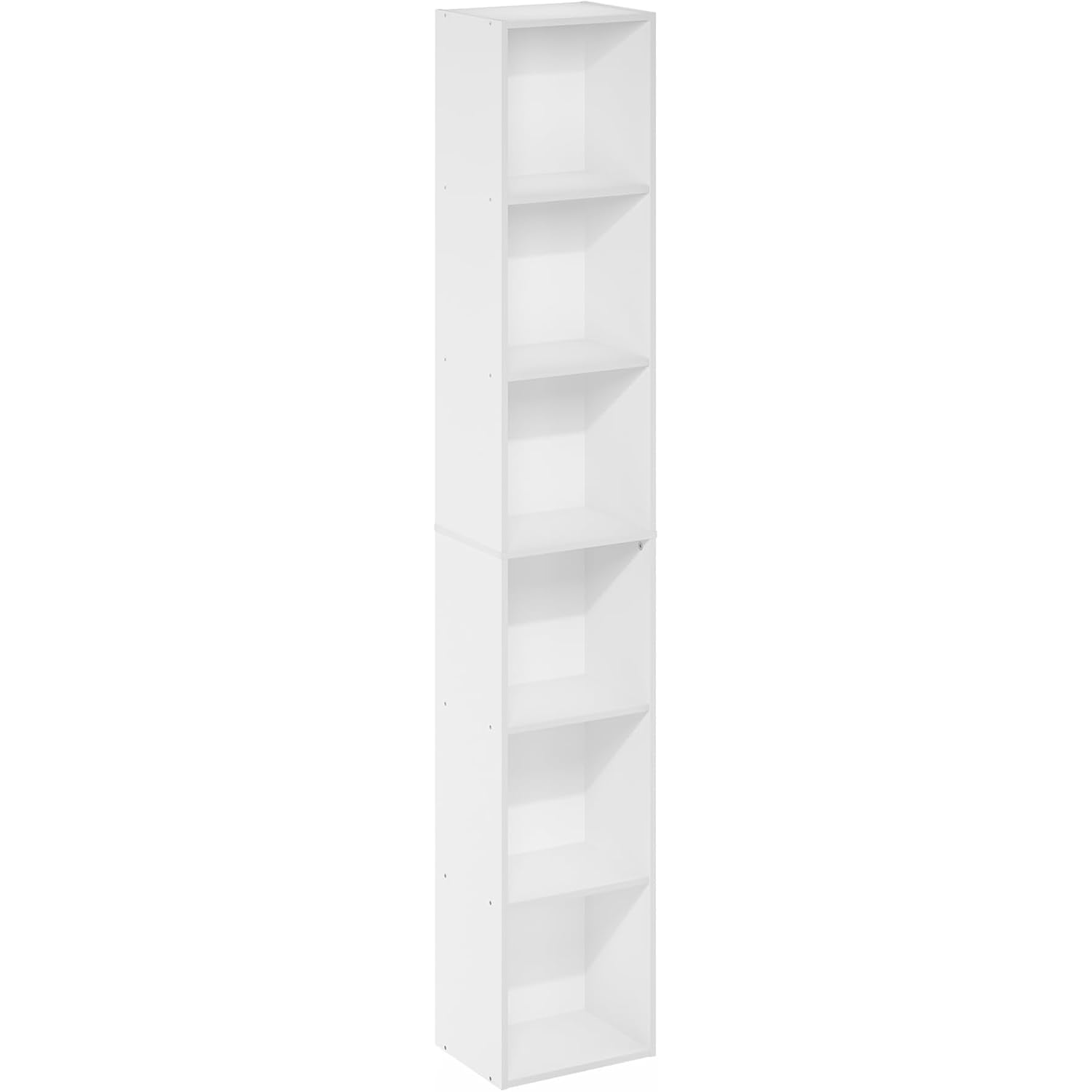 Furinno Luder Book Shelf, 6-Tier Tall Modern Bookshelf, Bookcase With Open Shelves, 9.3 X 12 X 71, For Living Room, Bedroom, Home Office, White