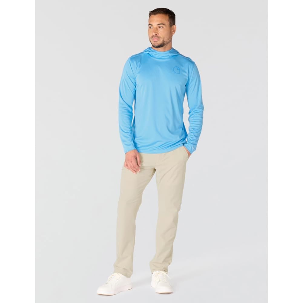 Carhartt Men'S Force Sun Defender™ Lightweight Long-Sleeve Hooded Logo Graphic T-Shirt