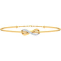 0.15 Carat Natural Diamond Infinity Sign Bangle Bracelet for Women in 14K Gold (7.5 Inch)