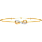 0.15 Carat Natural Diamond Infinity Sign Bangle Bracelet for Women in 14K Gold (7.5 Inch)