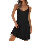 Elescat Womens Summer Dresses Spaghetti Strap V Neck Casual Sleeveless Sundress Beach Cover Ups With Pockets 2026