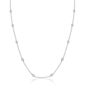 14K White or Yellow Gold Lab Grown Diamond By The Yard Necklace for Women, Bezel Set Round Diamonds Station Chain Necklace, F-G Color VS Clarity Adjustable 16-20 Inch Fine Jewelry (0.50-4.00 CT)