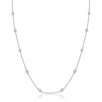 14K White or Yellow Gold Lab Grown Diamond By The Yard Necklace for Women, Bezel Set Round Diamonds Station Chain Necklace, F-G Color VS Clarity Adjustable 16-20 Inch Fine Jewelry (0.50-4.00 CT)