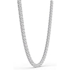 5 Carat to 30 Carat Lab-Grown Diamond Tennis Necklace | 14K Yellow or White Gold Straight Line Necklace 16-20 inch | E-F Color and VS1 Clarity