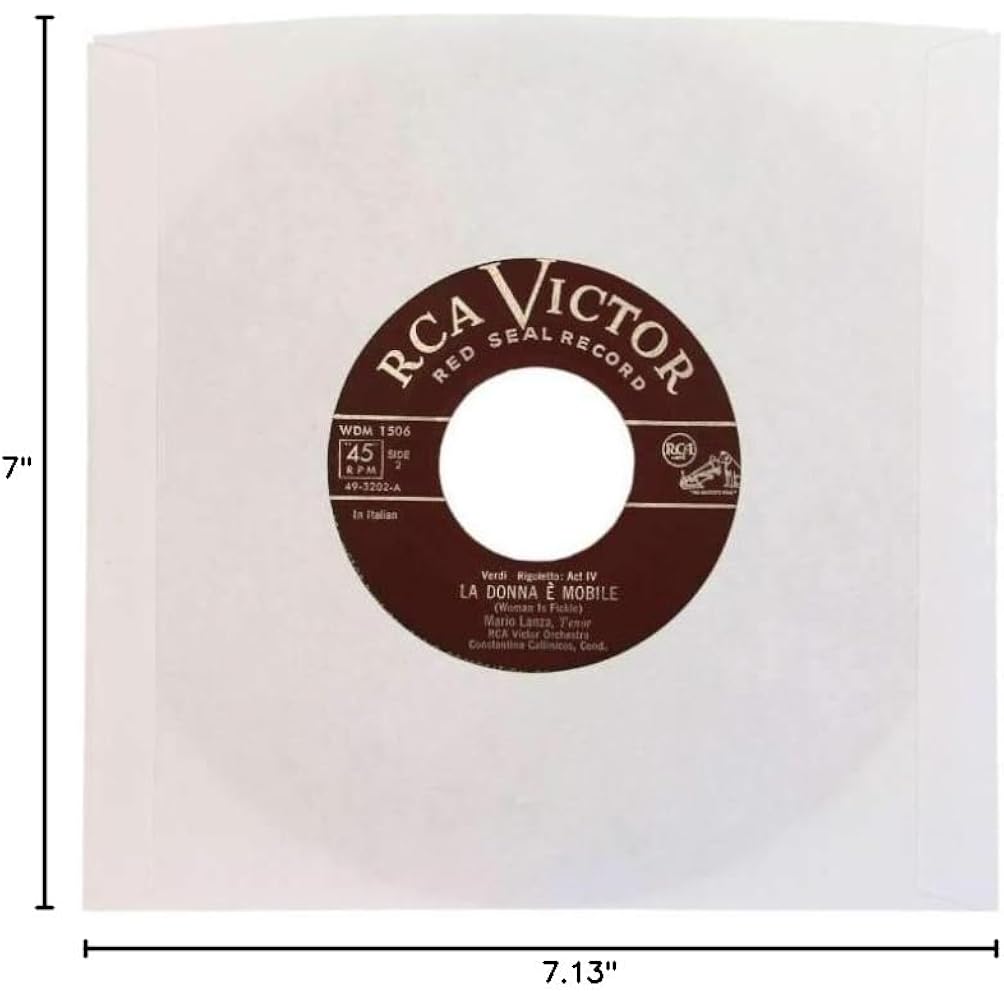 (100) Archival Quality Acid-Free Heavyweight Paper Inner Sleeves For 7" Vinyl Records #07Iw
