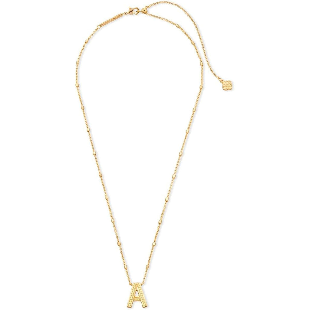 Kendra Scott Letters A-Z Pendant Necklace for Women, Fashion Jewelry, 14k Gold-Plated Brass