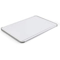 Kitchenaid Classic Plastic Cutting Board With Perimeter Trench And Non Slip Edges, Dishwasher Safe, 12 Inch X 18 Inch, White And Gray