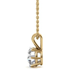FRIENDLY DIAMONDS Lab Grown Diamond Solitaire Pendant Necklace Round Shpae | IGI Certified 1-5 Carat EF VS 14K Gold With Chain | 6 Prong Pendant Necklace