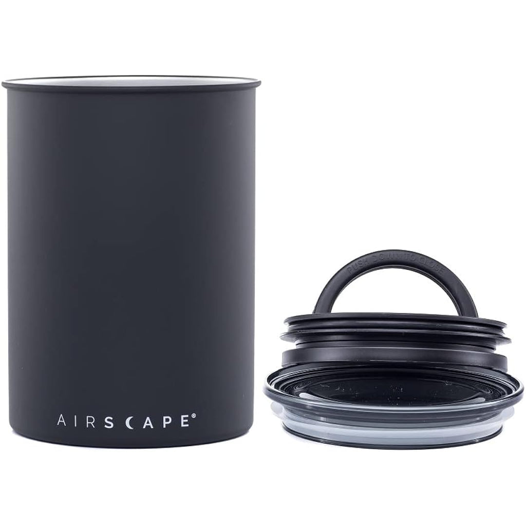 Airscape Planetary Design Stainless Steel Coffee Canister | Food Storage Container | Us Patented Inner Plunger Lid Removes Excess Oxygen | Don'T Buy Airtight, Buy Air-Less | (Medium, Matte Black)