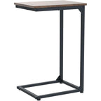 AMHANCIBLE C Shaped Side Table, End Tables Living Room Set of 2, Slide Under Couch Table for Sofa, TV Trays for Bedroom, Small Space, Rustic Brown HET02CBR
