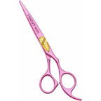 X400 Professional Barber Scissors 6.5” – Pink Hair Cutting Shears For Men & Women Japanese Stainless Steel, Adjustable Tension Screw, Ergonomic Handle Includes Comb & Leather Case