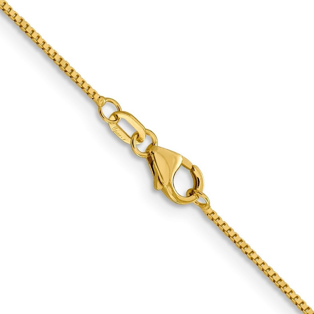 JewelryWeb 18k Solid Yellow Gold Lobster Claw Closure .80mm Box Chain Necklace Chain Necklace for Women and Men