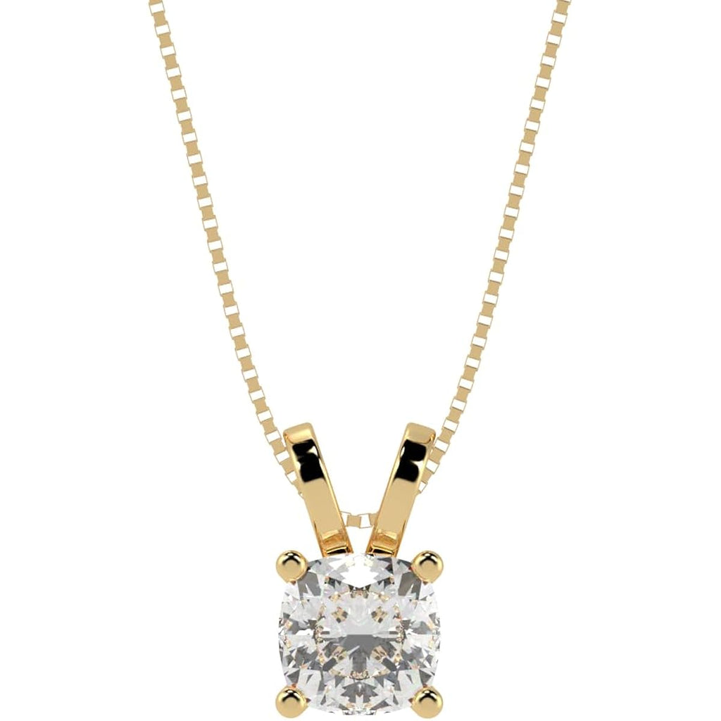 Houston Diamond District 0.5 to 8 Carat 4 Prong Set Lab Grown Diamond Solitaire Stud Pendant Necklace Jewelry for Women (E-F, VS1-VS2)