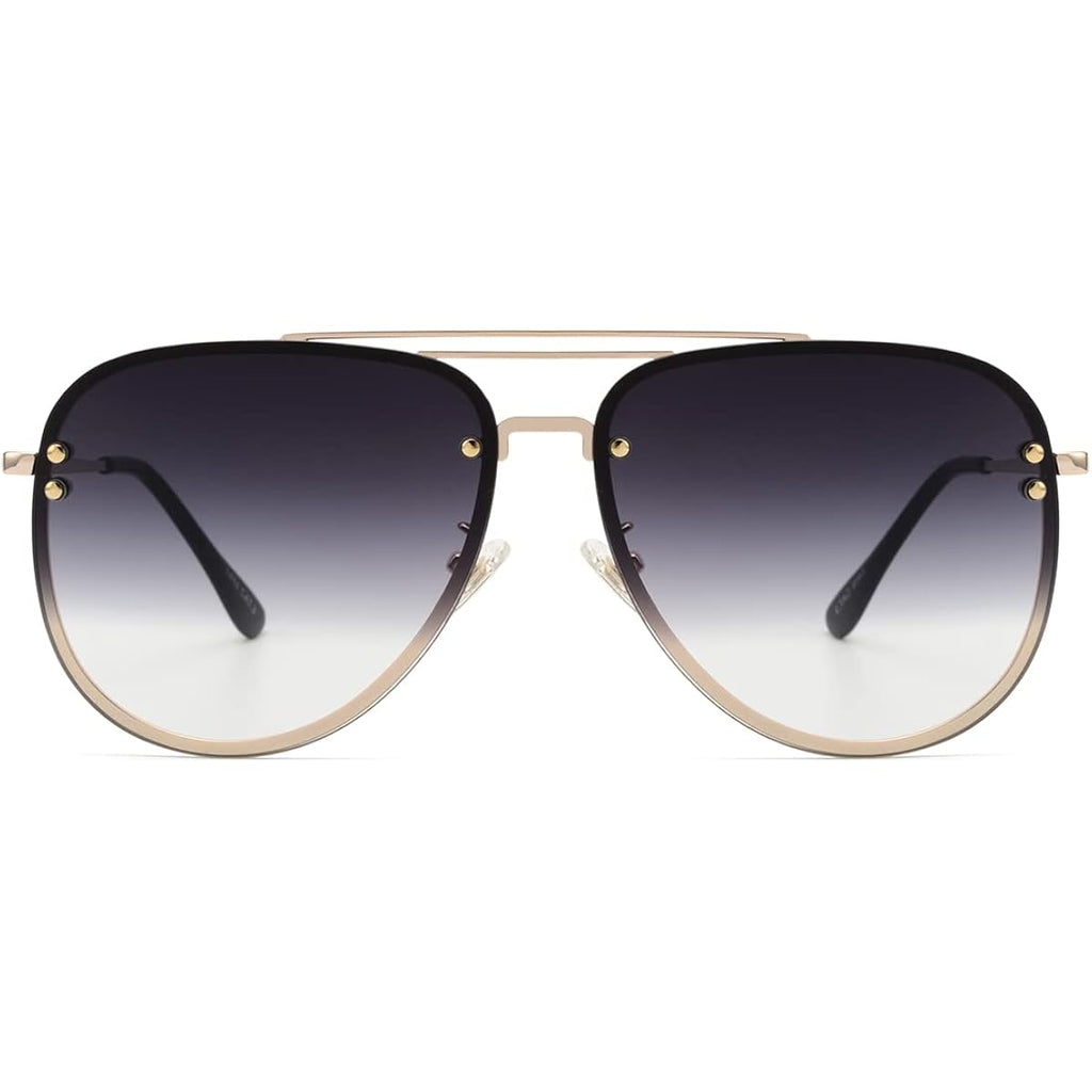 Trendy Oversized Aviator Sunglasses Womens, Retro Cute Big Shades Women's Fashion Sun Glasses UV Protection VF2203