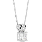 0.5 to 10 Carat 14K White Gold Lab Grown Diamond Solitaire Pendant Necklace, Round Cut Solitaire, 4-Prong Setting, Jewelry for Women (E-F, VS)