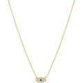 gorjana - Evil Eye Pendant Necklace - 18K Gold Plated - Adjustable Link Chain wITH White CZ and London Blue Nanogem Talisman - Perfect for Layering - Long-Lasting
