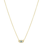 gorjana - Evil Eye Pendant Necklace - 18K Gold Plated - Adjustable Link Chain wITH White CZ and London Blue Nanogem Talisman - Perfect for Layering - Long-Lasting