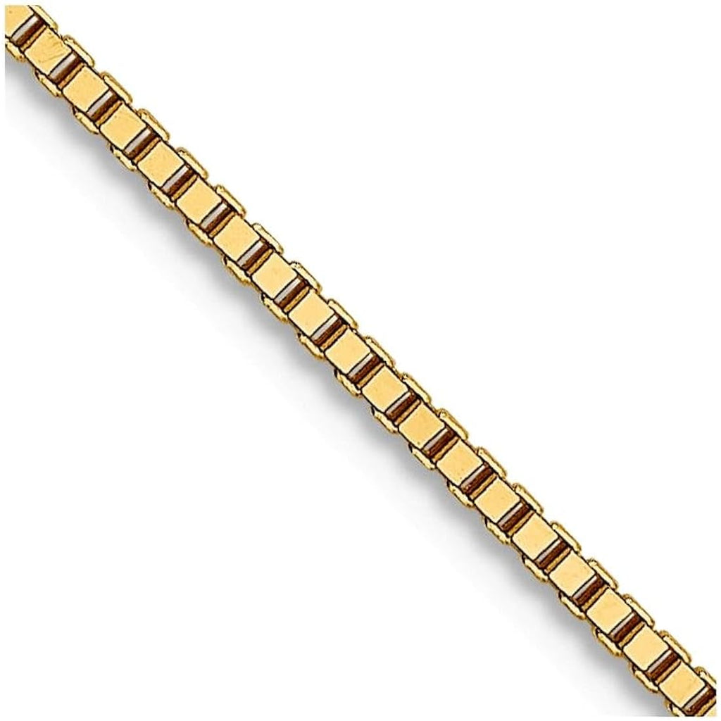 JewelryWeb 18k Solid Yellow Gold Lobster Claw Closure .80mm Box Chain Necklace Chain Necklace for Women and Men