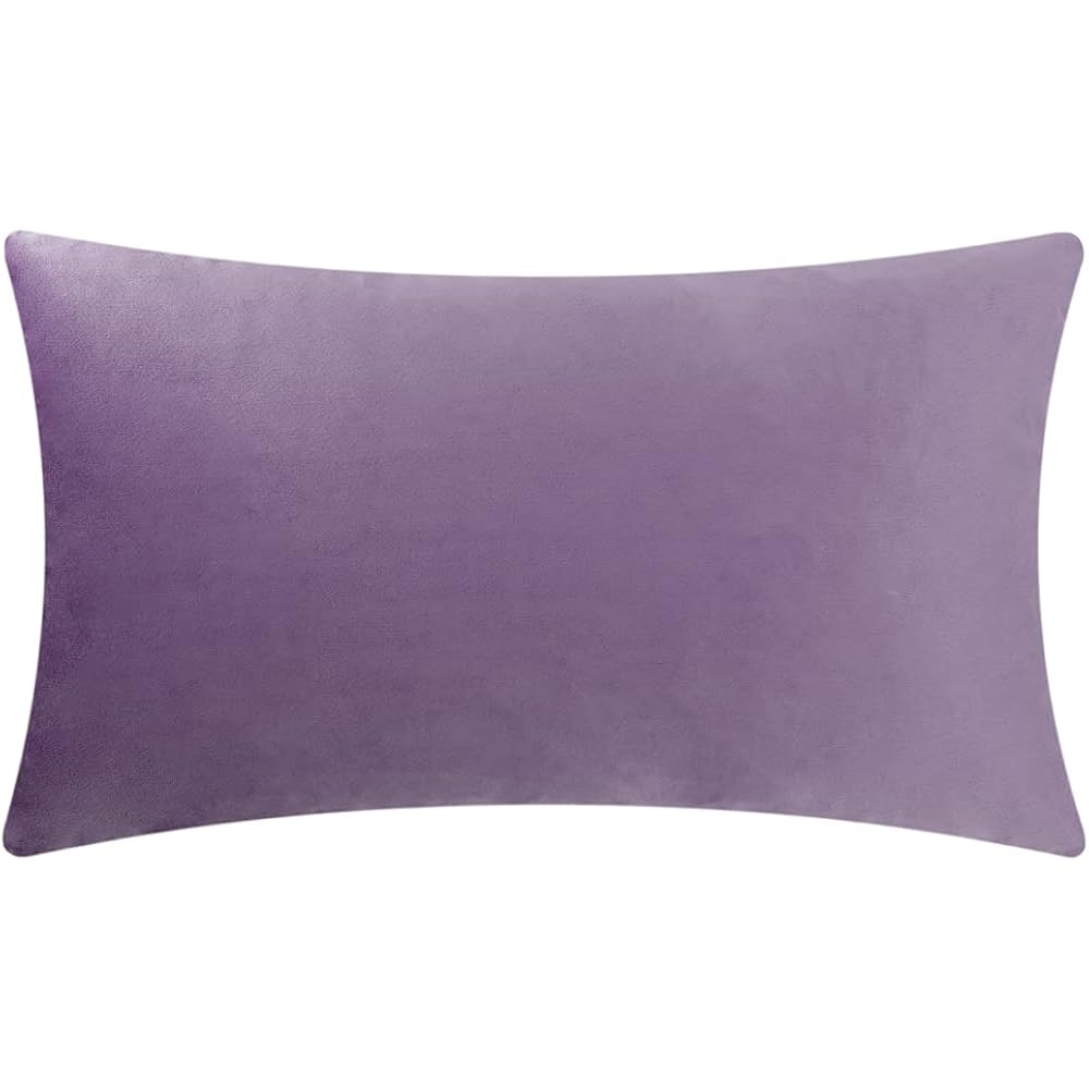 Kingrose Hand Crafted Stereo Flower Throw Pillow Cover Rectangular Cushion Cover Soft Pillow Case For Sofa Couch Chair Bed Living Room Office 12 X 20 Inches Velvet Purple