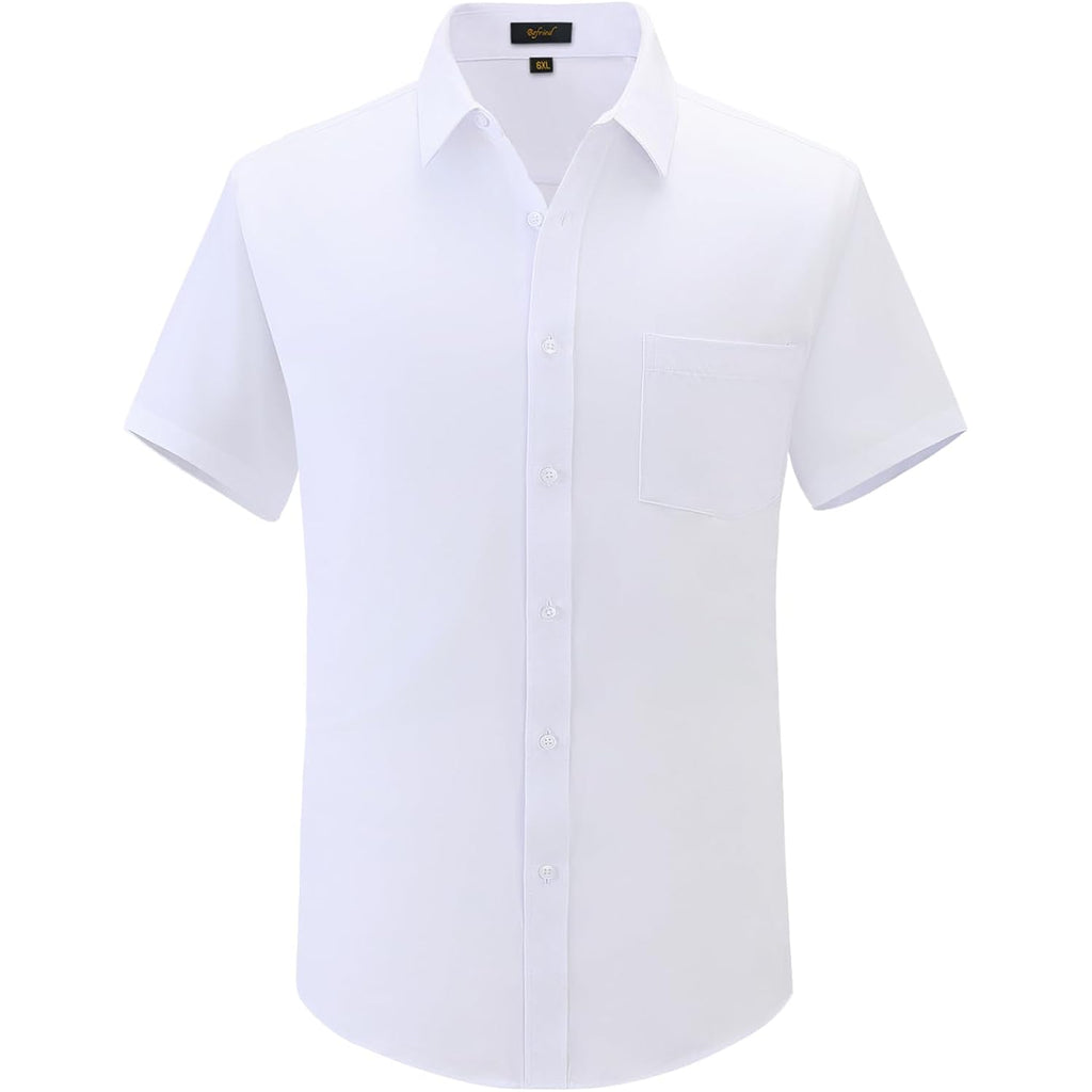 Dress Shirts For Men Big And Tall (Xl Big-6Xl Big Tall) Button Down Short Sleeve Business Casual Collared Shirt