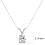 TimeLess Classics 4-Prong Set Round Cut Natural Solitaire Diamond Pendant Necklace for Women in 14K Gold - Fine Jewelry