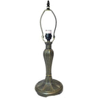 Perisian Metal Lamp Base, Dark Bronze Finish With Gold Highlights, Nicely Weighted, 18" Tall