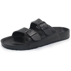Men’S Lightweight Comfort Slides Double Buckle Slip-On Adjustable Eva Orthopedic Flat Sandals