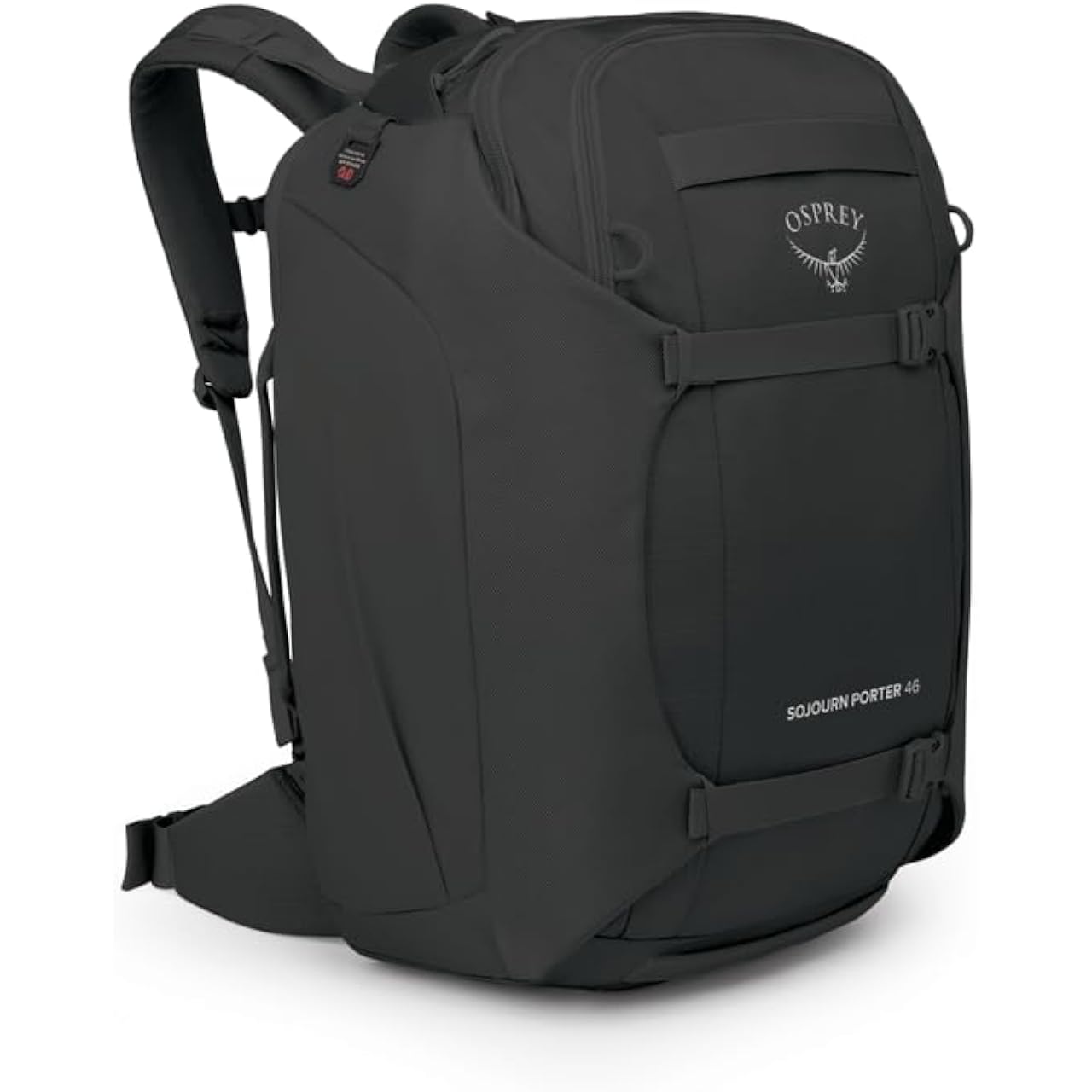 Osprey Sojourn Porter 46L Travel Backpack – Carry-On Compliant Luggage With Straightjacket Compression And Padded Laptop Sleeve – Durable Pack For International Or Urban Travel, Black