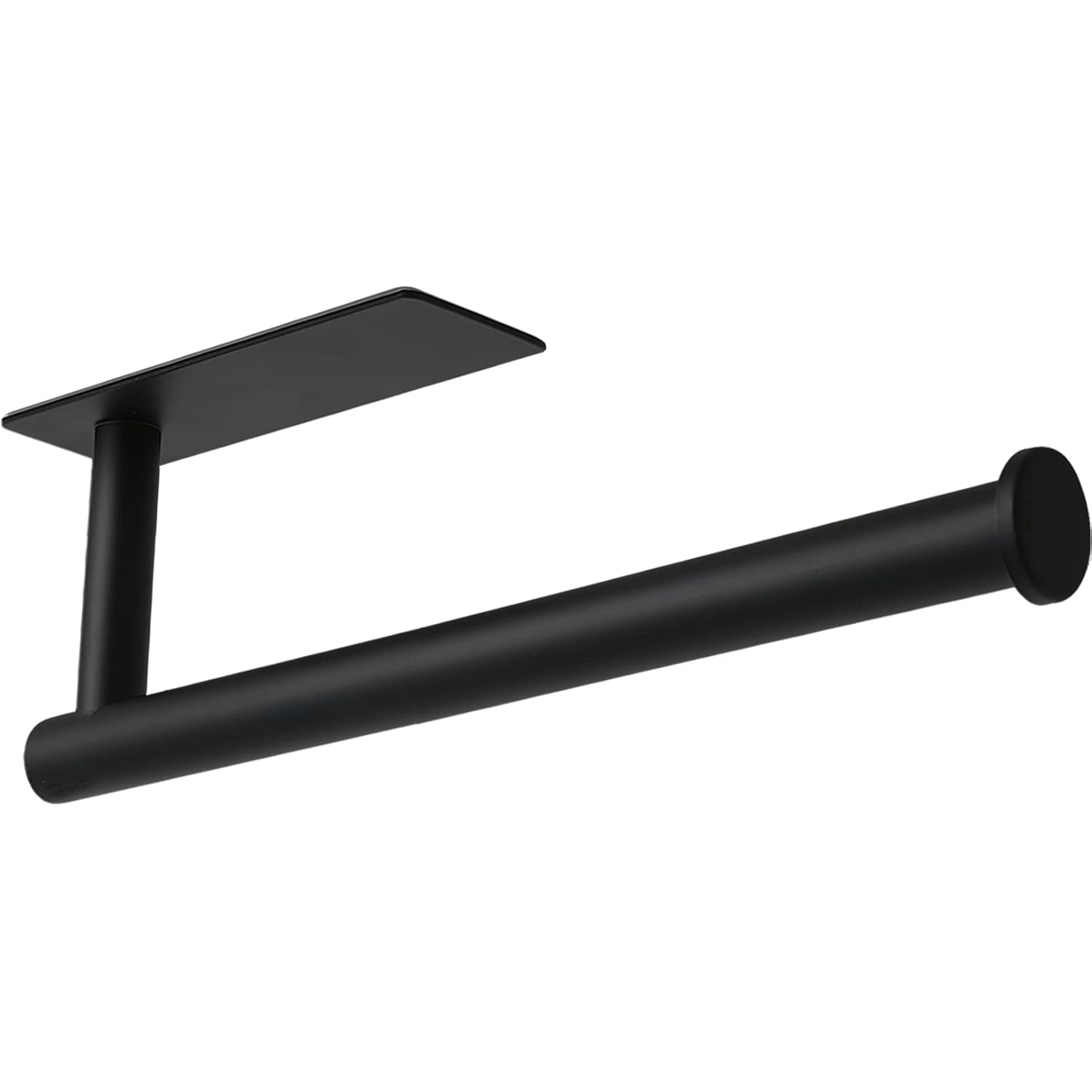 theaoo Paper Towel Holder - Under Cabinet Paper Towel Holder for Kitchen, Adhesive Paper Towel Roll Rack for Bathroom Towel, Wall Mounted Matte Black Paper Towel Rack, SUS304 Stainless Steel(1, Black)