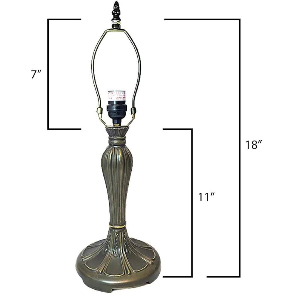 Perisian Metal Lamp Base, Dark Bronze Finish With Gold Highlights, Nicely Weighted, 18" Tall