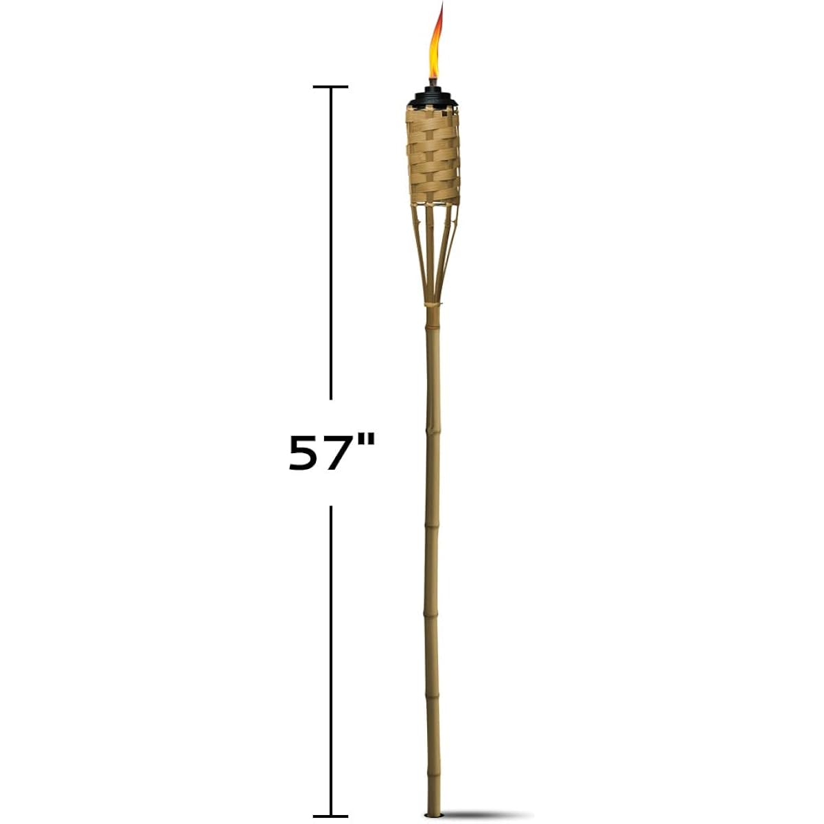 Tiki Bamboo Tiki Torches 4-Pack – Weather-Resistant Outdoor Décor With Easy-Pour Wide-Mouth Canister Refill For Patio, Garden, Backyard, And Parties, 57-Inch Citronella Torches