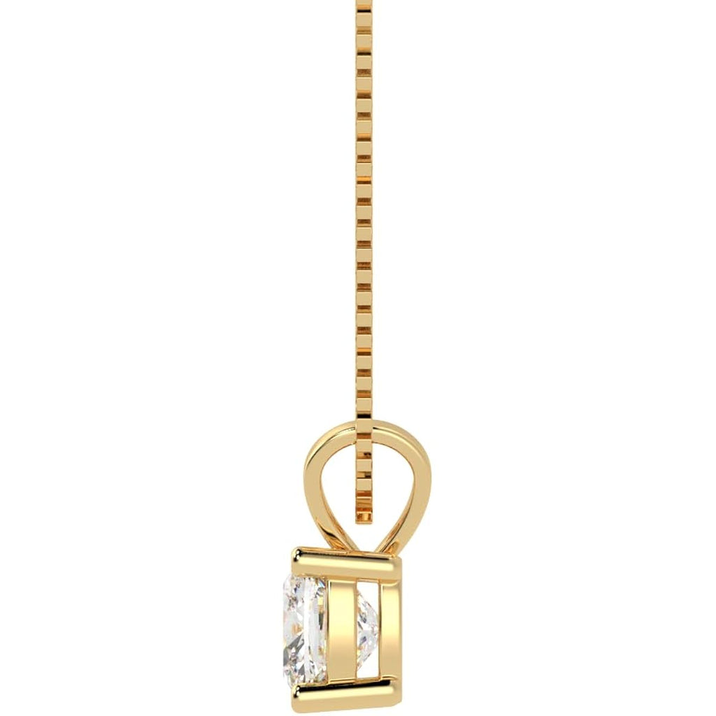 Houston Diamond District 0.5 to 8 Carat 4 Prong Set Lab Grown Diamond Solitaire Stud Pendant Necklace Jewelry for Women (E-F, VS1-VS2)