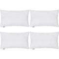 Thmyo 4-Pack 100% Cotton Lumbar Comfortable Solid Decorative Throw Pillow Case Rectangle Cushion Cover Diy Throw Pillowcase For Sofa Bed(Only Covers,Not Pillow Shams)(12X20Inch/30X50Cm,White)