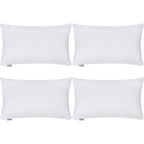 Thmyo 4-Pack 100% Cotton Lumbar Comfortable Solid Decorative Throw Pillow Case Rectangle Cushion Cover Diy Throw Pillowcase For Sofa Bed(Only Covers,Not Pillow Shams)(12X20Inch/30X50Cm,White)
