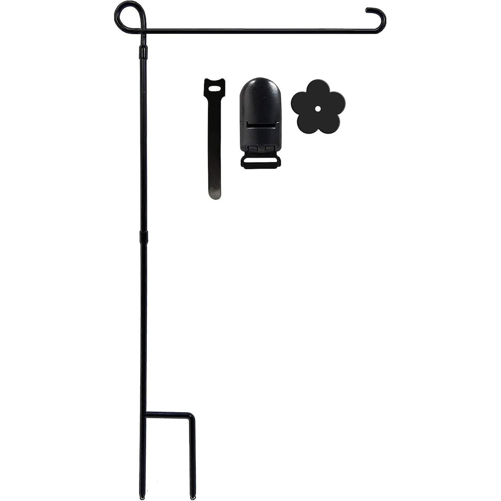 Garden Flag Holder Stand, Premium Yard Flag Holder Weather-Proof Metal Powder-Coated Flagpole With Clip And Stopper For Christmas Garden Flag, Outdoor Garden Decor Decoration