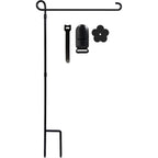 Garden Flag Holder Stand, Premium Yard Flag Holder Weather-Proof Metal Powder-Coated Flagpole With Clip And Stopper For Christmas Garden Flag, Outdoor Garden Decor Decoration