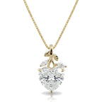 IGI CERTIFIED Diamond Pendant Necklace for Women 10K 14K 18K Solid Gold 1.0-3.0 CT Nature Inspired Lab Grown Diamond Necklace D Color, VS1-VS2 Clarity
