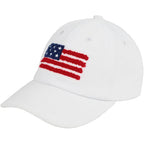 C.C Baseball Cap for Unisex American Flag-white