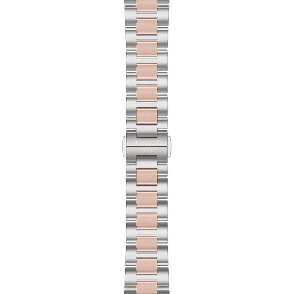 Tissot Prc 100 Solar, White Dial, 34Mm Watch For Women, Two-Tone Rose Gold And Silver Stainless Steel Bracelet, Solar Quartz Movement, T1518222211100