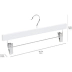 Amazon Basics Durable Wooden Pants And Skirt Hangers With Clips, Closet Organizer, White, 10-Pack