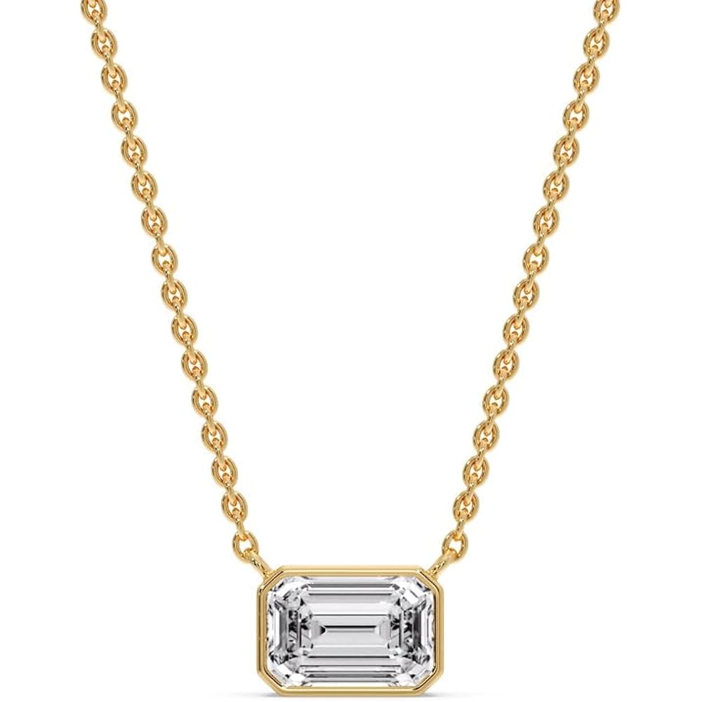 Fascinating Diamonds Bezel Set Solitaire Pendant for Women IGI Certified 14K Gold/Silver Lab Grown Diamond Choker Pendant Necklace With 18" Chain (E-F-G, VS1-VS2, 0.50-5 c.t.w)