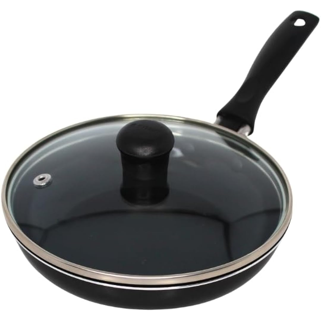 IMUSA Ceramic Nonstick Frying Pan with lid, Egg Pan, Omelet Pans, 6.3 Inch, Aluminium, Black