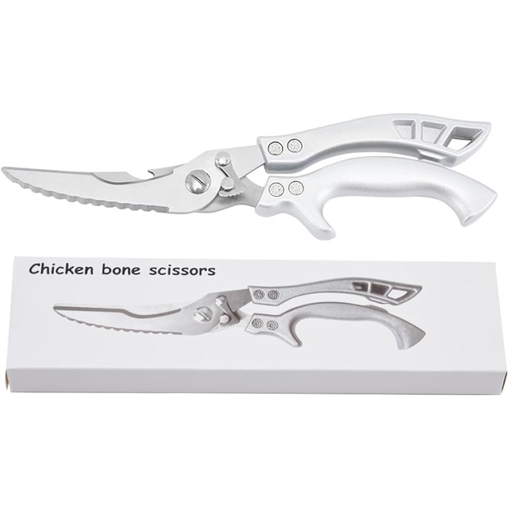 Duty Stainless Steel Kitchen Scissors – Professional Cooking & Poultry Shears, Ideal For Bones, Turkey, Meat, Fish And Vegetables, 1-Pack