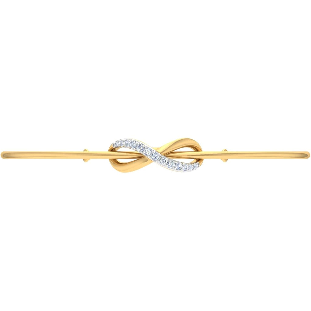0.15 Carat Natural Diamond Infinity Sign Bangle Bracelet for Women in 14K Gold (7.5 Inch)