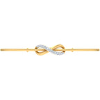 0.15 Carat Natural Diamond Infinity Sign Bangle Bracelet for Women in 14K Gold (7.5 Inch)