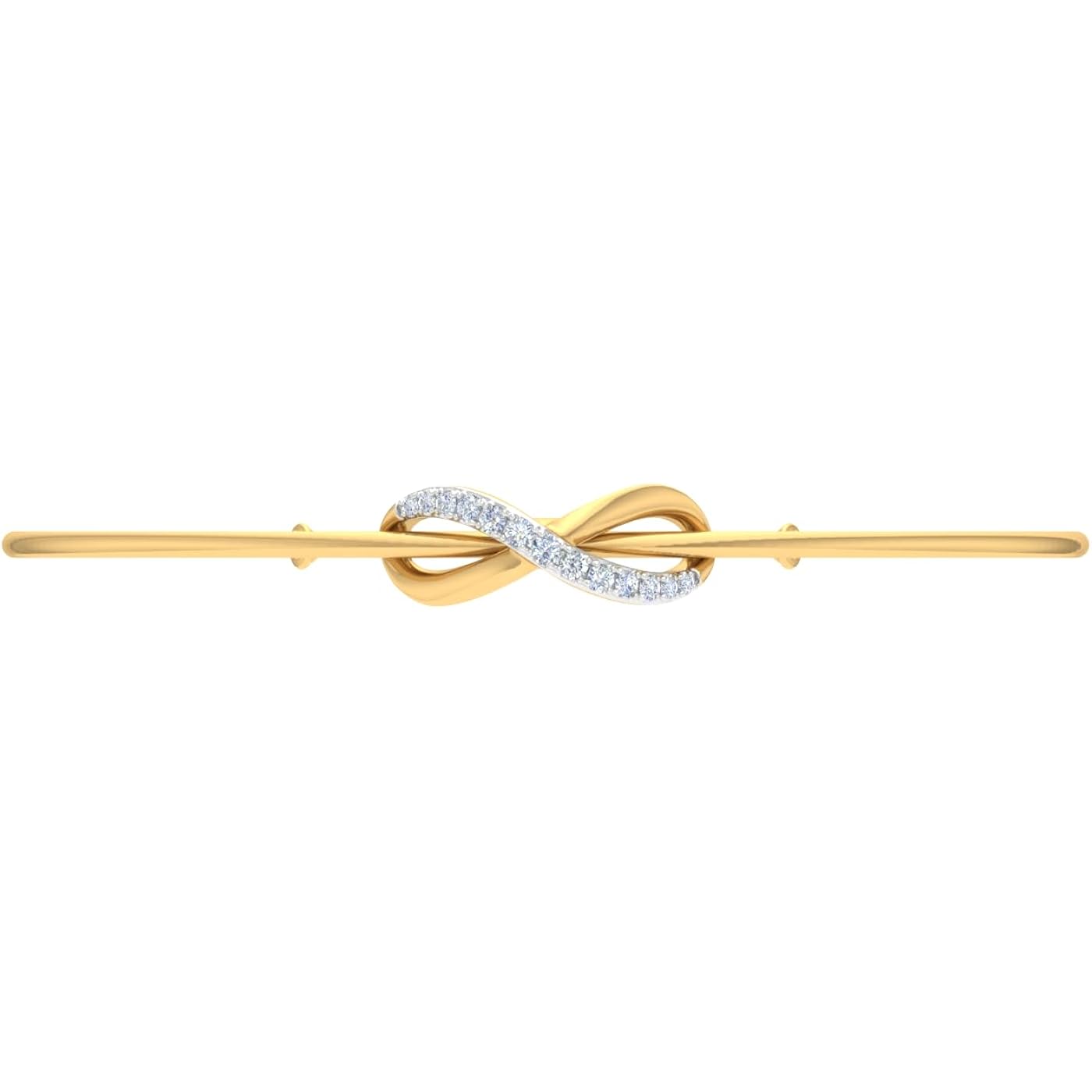 0.15 Carat Natural Diamond Infinity Sign Bangle Bracelet for Women in 14K Gold (7.5 Inch)