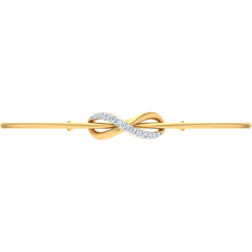 0.15 Carat Natural Diamond Infinity Sign Bangle Bracelet for Women in 14K Gold (7.5 Inch)