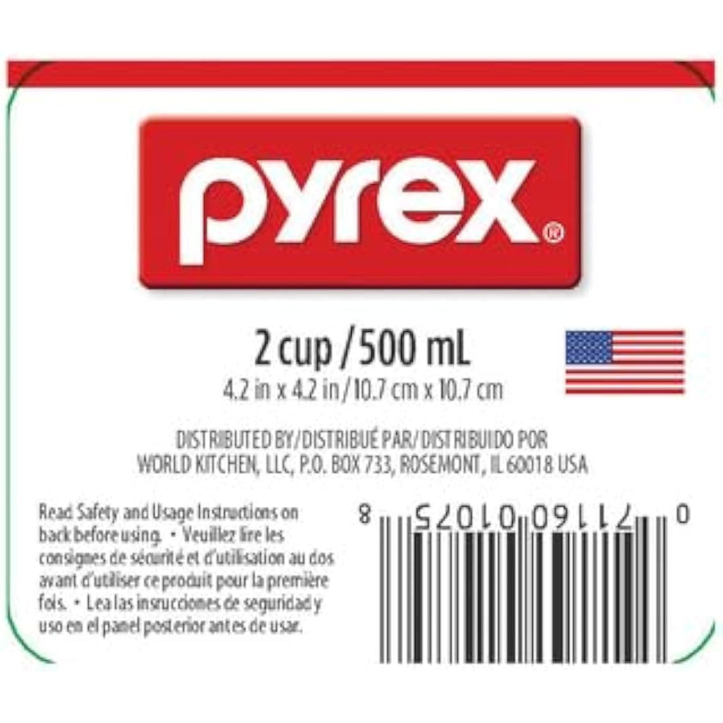 Pyrex Prepware 6001075 Measuring Cup, Red Graphics, Clear