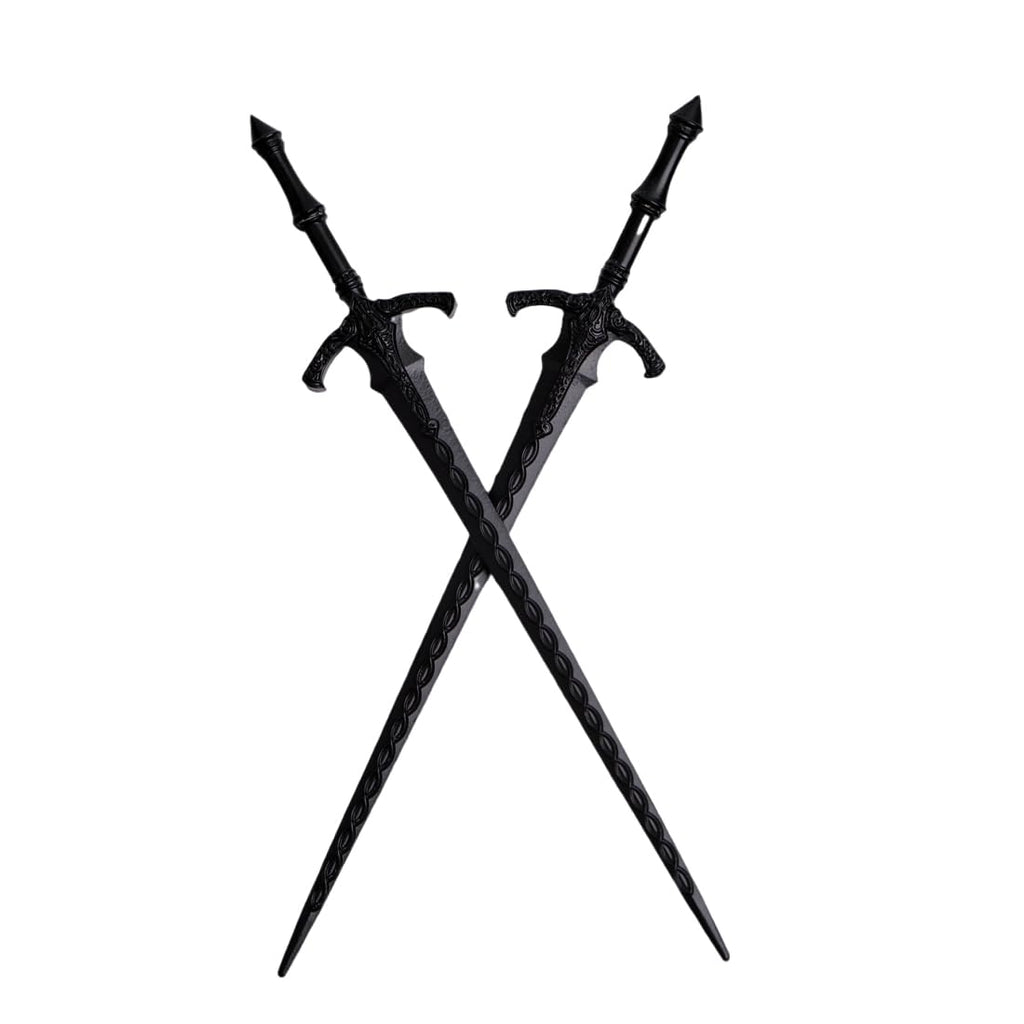 2Pcs Retro Viking Hair Sticks – Black Gothic Metal Sword Hair Pins For Women, Perfect For Renaissance Festivals, Halloween, Thick Hair & Updos (Rlal)